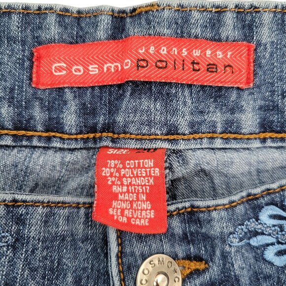 Cosmopolitan Jeanswear Embroidered Womens Blue Jeans Size 20 Low Rise - Picture 8 of 10